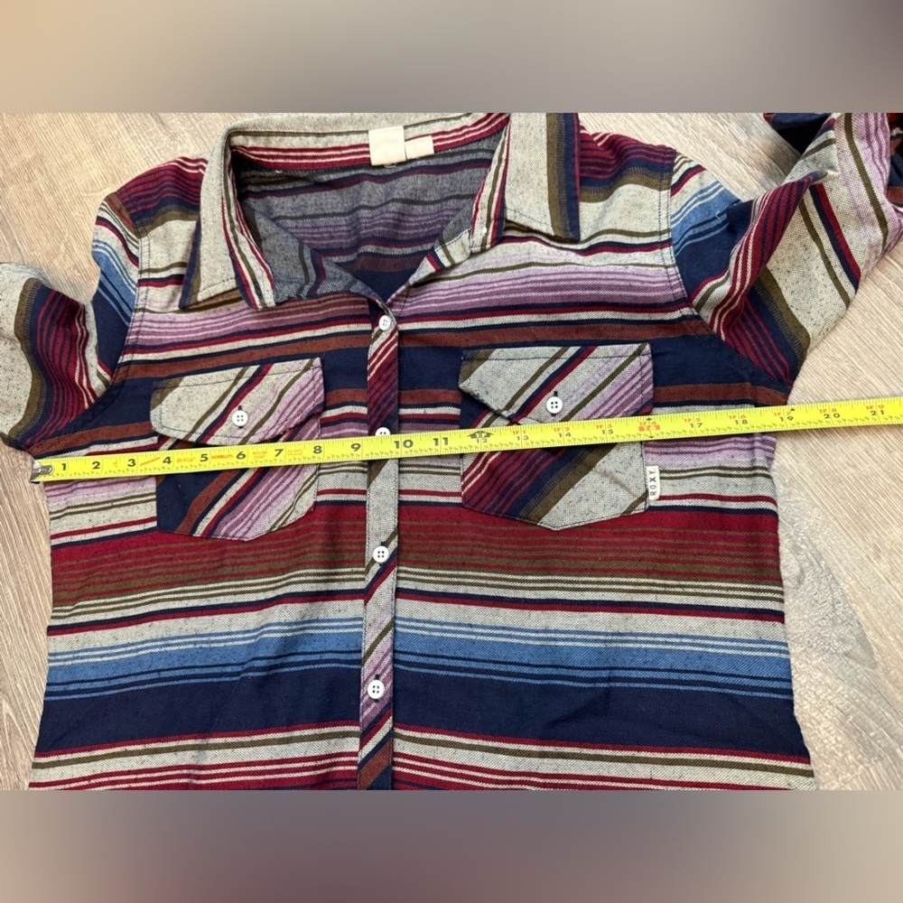 Roxy Camp Site Multi Striped Long Sleeve Top - Size M - Picture 8 of 10